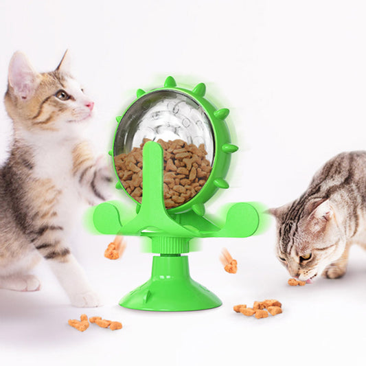 Cat Self-Healing Toy Leaks Food Spinning Windmill