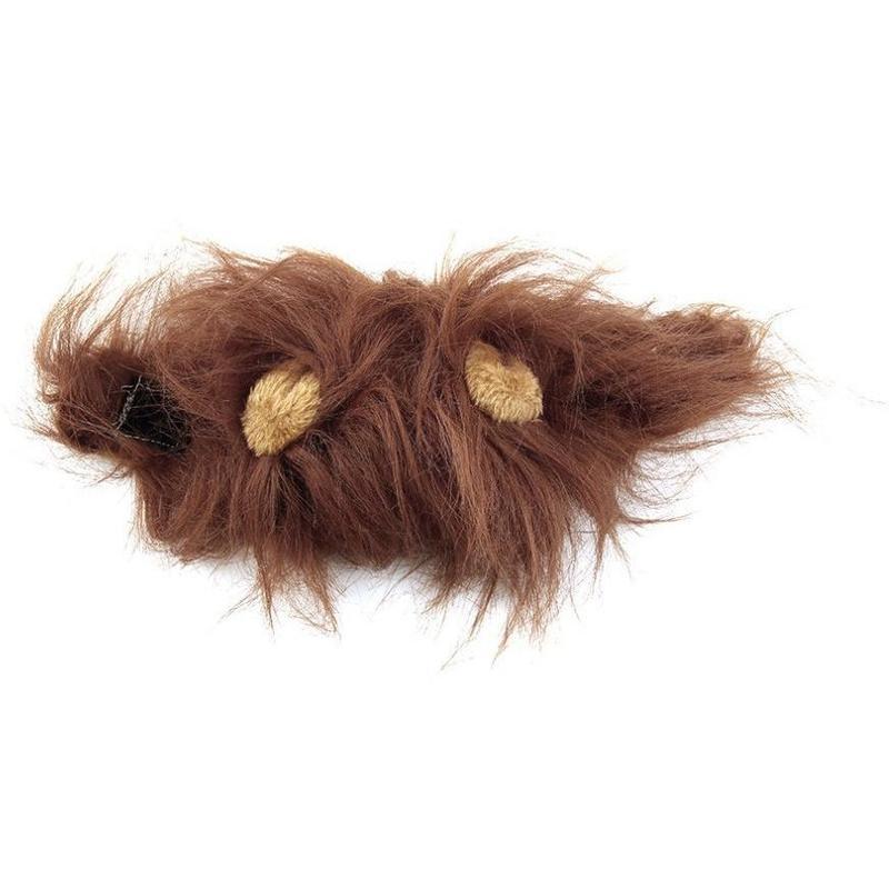 Funny Pet Hat For Small Dogs Cats Hat Emulation Lion Hair Mane Ears Head Cap Scarf Pet Halloween Festival Costume