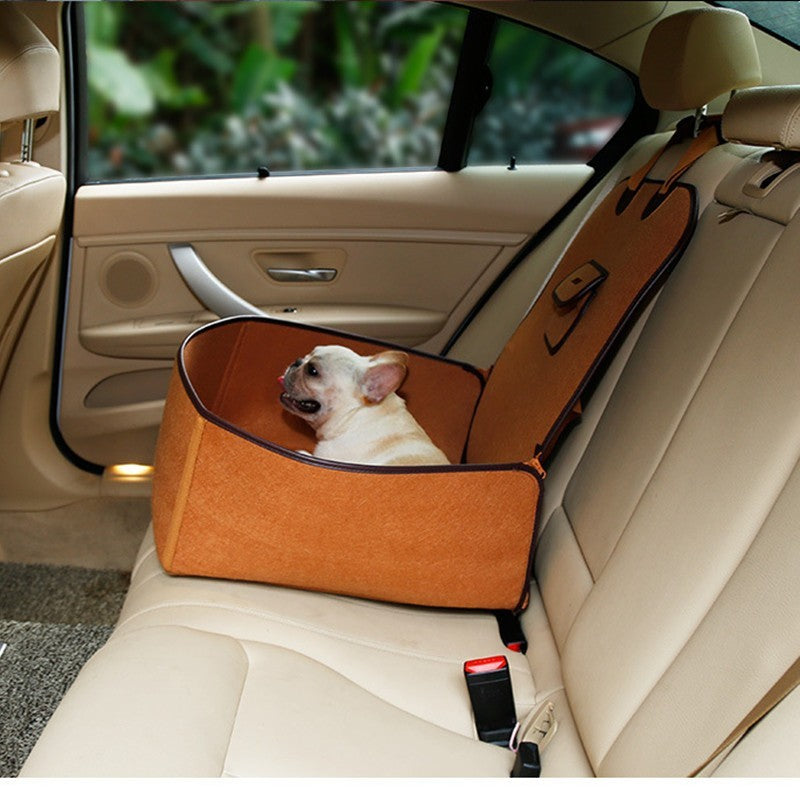 Retro Dual-purpose Pet Car Mat Front Seat Cushion