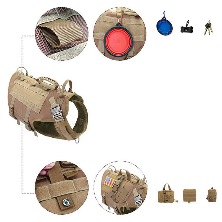 Malinois Large Dog Dog Hand Holding Rope Chest Vest Combat Clothes Dog Leash Dog Backpack Special Training Straps For Going Out