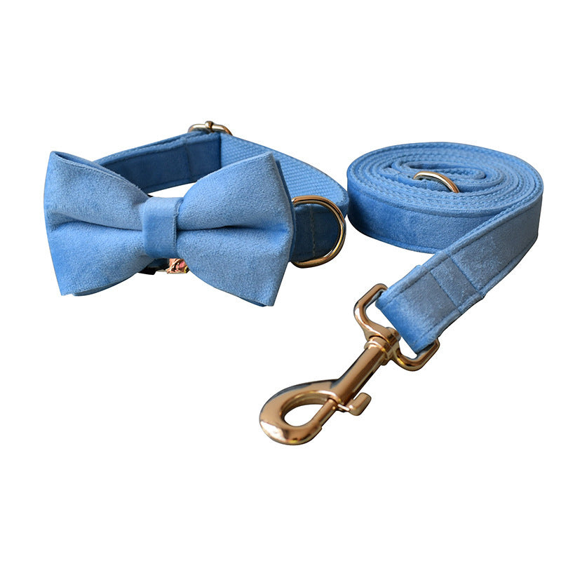 Blue Velvet Dog Collar Dog Rope Pet Collar