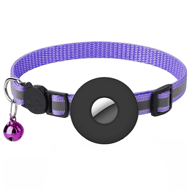 Airtag Pet Collar With Bell Reflective Adjustable Anti-lost Cat Dog Collar